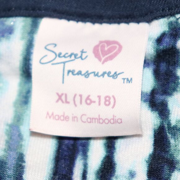 💙 Secret Treasures Blue & White Striped Blouse – Size XL Lightweight · - Picture 2 of 5